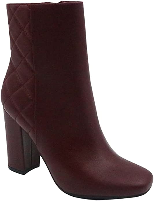 Chunky Heel Ankle Boots - Brown