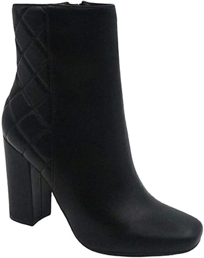 Chunky Heel Ankle Boots - Black