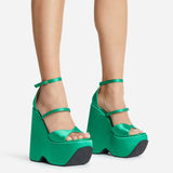 Green Chunky Platform Wedges | Shoe Time