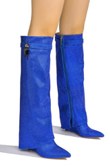 Blue Rhinestone Shark Padlock Boots Crara Cape Robbin | Shoe Time