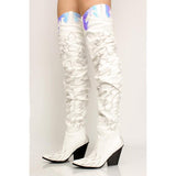 White Western Over The Knee Boots Kelsey-21 by Cape Robbin