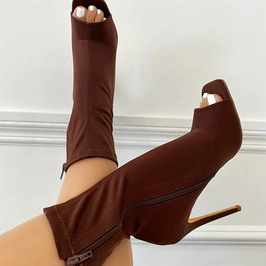 Anne Michelle Boots Square Peep Toe Ankle Booties