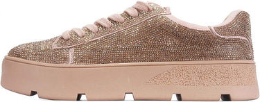 Cape Robbin Euro Rhinestone Platform Sneakers Rose Gold