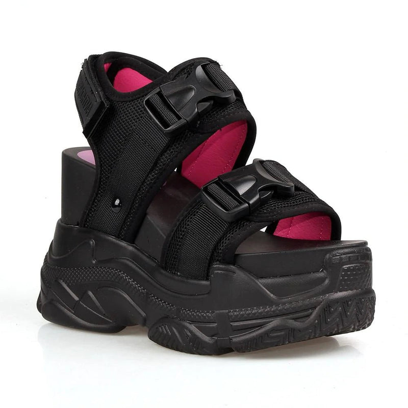 Black Anthony Wang Peach-02 Platform Sandals