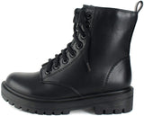 SODA Lug Sole Womens Combat Boots Black Pu