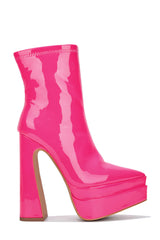 Pink Patent Platform Bootie Cape Robbin Goodman