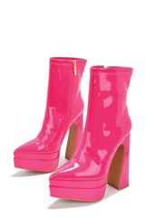 Pink Patent Platform Bootie Cape Robbin Goodman