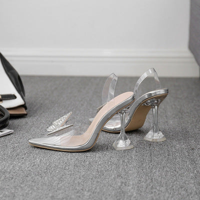 Silver Closed Toe Butterfly Heel | Shoe Time