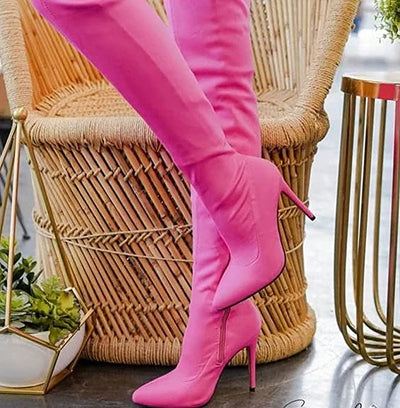 Pink Thigh High Boot
