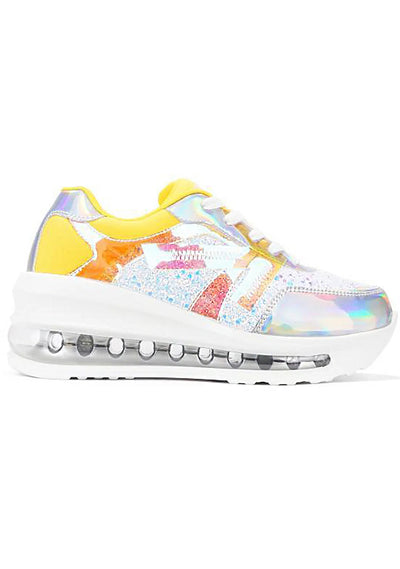White Cape Robbin Holographic Sneakers | Shoe Time