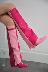 Shark Padlock Boots - Pink