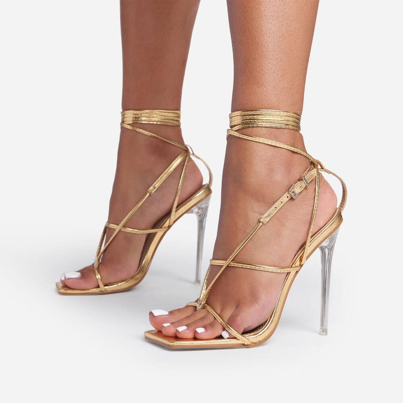 TRUE Square Toe Lace Up Heels