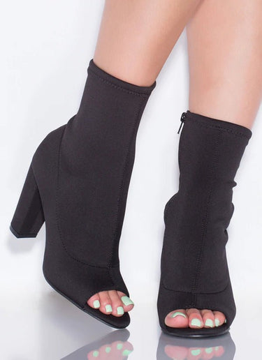 Bamboo black booties best sale