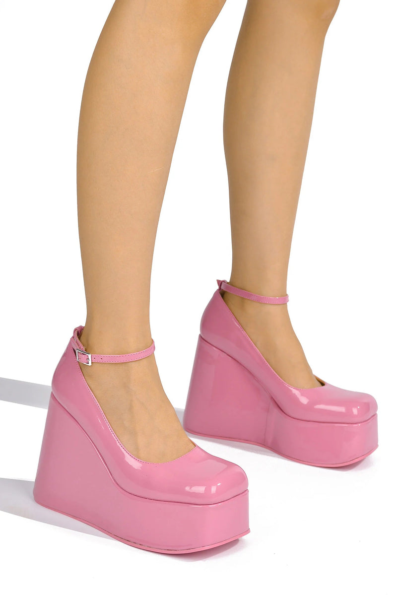 Pink Patent Platform Heels Jenny Cape Robbin | Shoe Time