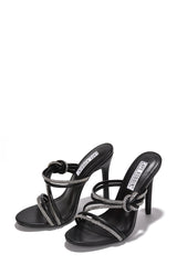 Black Rhinestone Rope Heels Laceyan | Shoe Time