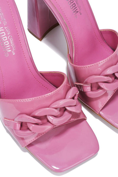 Pink Chunky Block High Heels for Women | Shoe Time