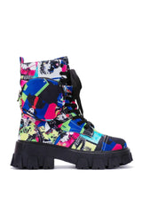 Print Combat Boots