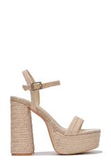 Nude Platform Chunky Heel Nafiz Cape Robbin | Shoe Time