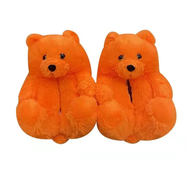 Teddy Bear Slippers - Orange