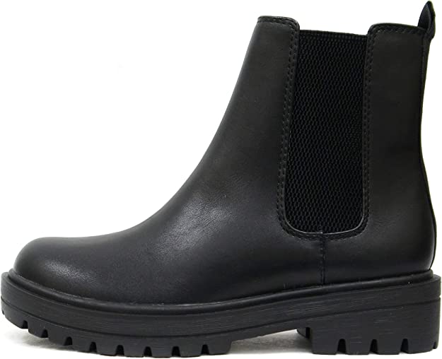 Soda Pilot Women Lug Sole Chelsea Ankle Boots Shoe Time