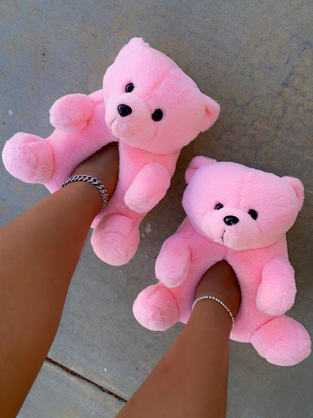 Buy Aerusi Women's Itsy Teddy Bear Slipper, Beary Pink, Size 6-7 at  Amazon.in