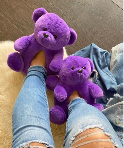 Teddy Bear Slippers Purple