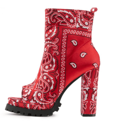 red BARDI Open Toe Booties