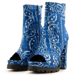 Blue BARDI Open Toe Booties