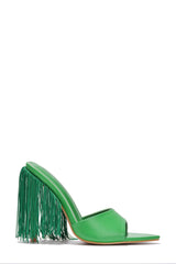 Green Cape Robbin Open Toe Mule Sandals Safina