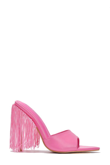 Pink Cape Robbin Open Toe Mule Sandals Safina