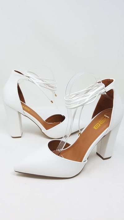X2B Sandalia de tacón alto con cordones para pierna, zapatos de vestir para mujer 