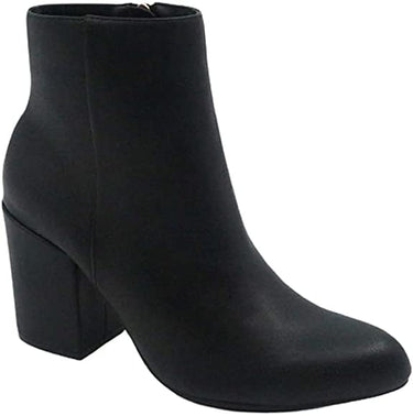 Bamboo Women's Plain Block Heel Vitality Bootie | Shoe Time