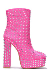 Pink Platform Rhinestone Boots Warner | Shoe Time