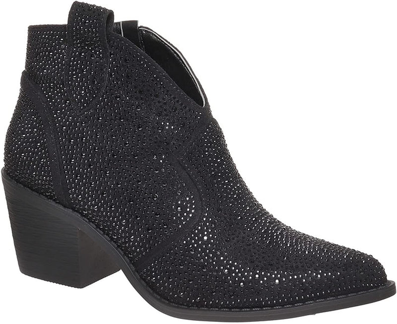 Pierre Dumas Wilder-9 Rhinestone Boots Black | Shoe Time